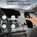MagBoost Magnetic Wireless Car Charger, White