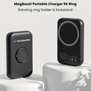MagBoost Wireless Portable
Charger 5K Ring Kickstand Black